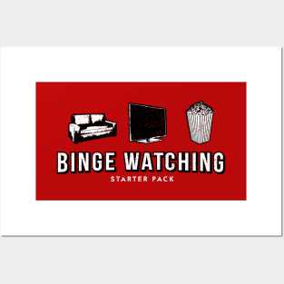 Binge Watching Starter Pack Netflix Parody Distressed Tv Series Posters and Art